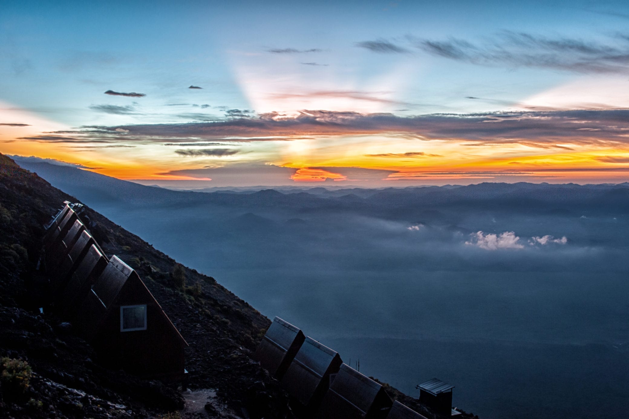 Sunrise from the rim of Mt Nyiragongo
